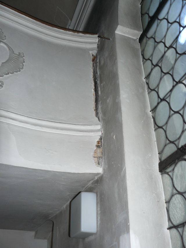 Spitalkirche Wangen, Schäden am Dachstuhl, Dachreiter, Wangen